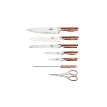   Berlinger Haus Shine Basalt Collection 8 részes rozsdamentes acél késkészlet állvánnyal, rosegold