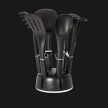 Berlinger Haus Royal Black Collection 7 részes nylon konyhai eszköz készlet állvánnyal, fekete/ezüst