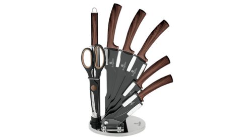 Berlinger Haus Ebony Rosewood Line 8 részes késkészlet gyémánt bevonattal, állvánnyal