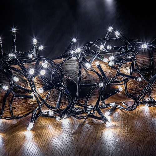 Crystalline toldható LED fényfüzér 4,0 m  50 db hideg fehér LED-del, fekete kábellel