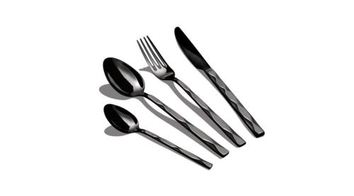 Berlinger Haus 6 személyes rozsdamentes acél evőeszköz készlet,fekete színben,különleges mintával,fe