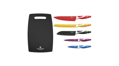 Blaumann 5+1 db-os késkészlet tapadásmentes bevonattal, vágódeszkával