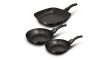 Berlinger Haus Black Silver Collection 3 részes serpenyőkészlet márvány bevonattal,matt fekete színb