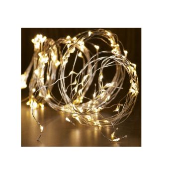   Kül és Beltéri fényfüzér köteg, meleg fehér színben, 120 LED