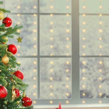   Beltéri fényfüggöny, meleg fehér színben, 3 x 2 méter, 200 LED