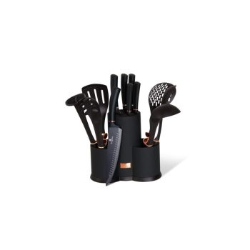   Berlinger Haus Black Rose Collection 12 részes konyhai készlet késekkel és kiszedőkkel
