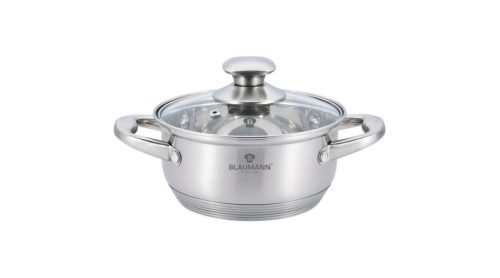 Blaumann Satin Gourmet Line rozsdamentes acél lábas fedővel, 28 cm, 7 literes, szatén