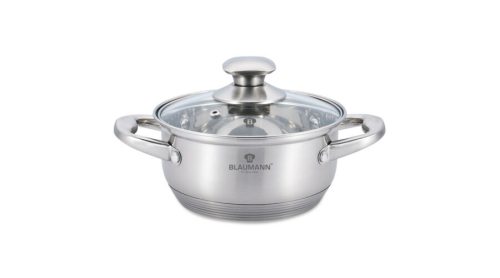 Blaumann Satin Gourmet Line rozsdamentes acél lábas fedővel, 26 cm, 7,6 literes, szatén