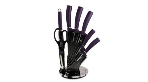 Berlinger Haus Purple Eclipse Collection 8 részes késkészlet titán bevonattal, állvánnyal, lila