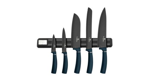 Berlinger Haus Metallic Aquamarine Line 6 részes késkészlet tapadásmentes bevonattal, mágneses fali 