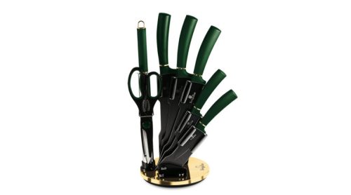 Berlinger Haus Emerald Collection 8 részes késkészlet titán bevonattal, állvánnyal