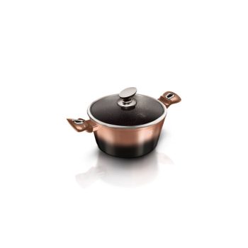   Berlinger Haus Metallic Rosegold Noir magas lábas márvány bevonattal, metál külső bevonattal, fedőve