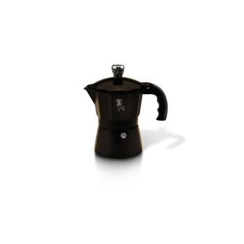   Berlinger Haus Metallic Line Shine Black Edition 3 személyes kotyogós kávéfőző, fekete