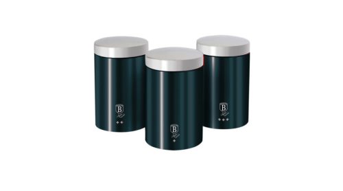 Berlinger Haus Metallic Line Aquamarine 3 db-os tárolódoboz készlet külső metál bevonattal
