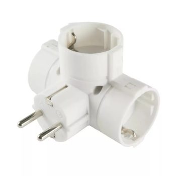 TPF-26 3 védőérint. aljzattal T elosztó fehér