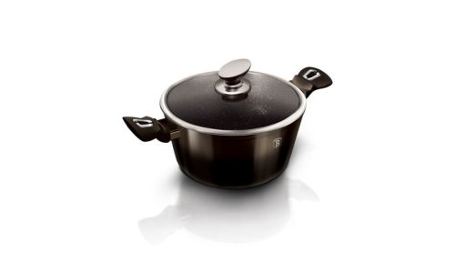 Berlinger Haus Metallic Line Shine Black Edition magas lábas márvány bevonattal, kétféle fedővel, 20