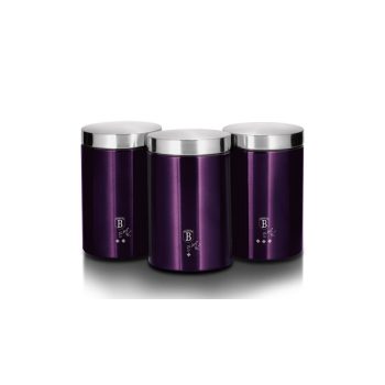   Berlinger Haus Purple Eclipse Collection 3 db-os tárolódoboz készlet külső metál bevonattal, lila