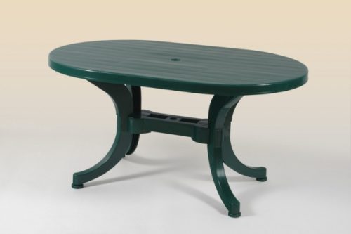 Sordino műanyag kerti asztal ovális dekor fóliás, zöld - Flair