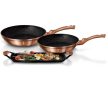 Berlinger Haus Metallic Rosegold Line 3 részes serpenyő- és grillkészlet márvány bevonattal