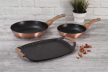 Berlinger Haus Metallic Rosegold Line 3 részes serpenyő- és grillkészlet márvány bevonattal
