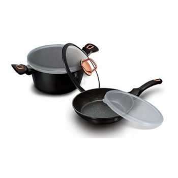   Berlinger Haus Black Rose Collection 5 részes edénykészlet márvány bevonattal