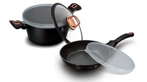 Berlinger Haus Black Rose Collection 5 részes edénykészlet márvány bevonattal