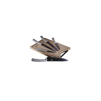   Berlinger Haus Moonlight Collection 6 részes késkészlet bambusz vágódeszkával