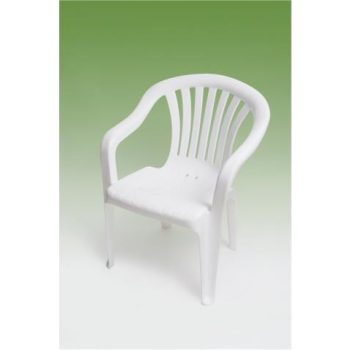 Paris műanyag kerti szék közepes támlás fehér - Flair