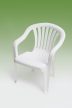 Paris műanyag kerti szék közepes támlás fehér - Flair