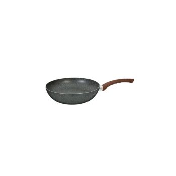   Blaumann Natural Line wok kő hatású márvány bevonattal, fa mintázatú nyéllel, 28 cm, sötét szürke