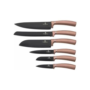   Berlinger Haus Metallic Rosegold Line 6 db-os késkészlet titán bevonattal, fekete/rosegold