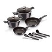 Berlinger Haus Carbon Pro Collection 10 részes edénykészlet márvány bevonattal, kiszedőkkel