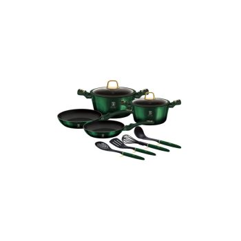  Berlinger Haus Emerald Collection 10 részes edénykészlet titán bevonattal, kiszedőkkel