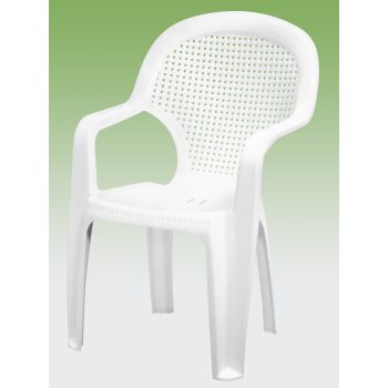 Chicago műanyag kerti szék magas támlás fehér - Flair