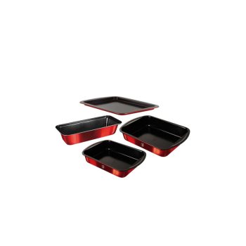   Berlinger Haus Metallic Burgundy Line 4 részes tepsikészlet titán bevonattal, metál külső bevonattal