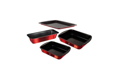 Berlinger Haus Metallic Burgundy Line 4 részes tepsikészlet titán bevonattal, metál külső bevonattal