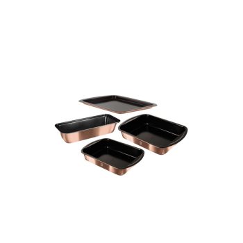   Berlinger Haus Metallic Rosegold Line 4 részes tepsikészlet titán bevonattal, metál külső bevonattal