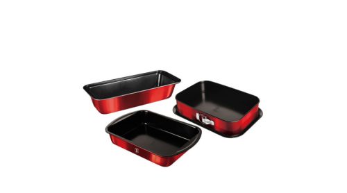 Berlinger Haus Metallic Burgundy Line 3 részes sütőforma készlet titán bevonattal, metál külső bevon