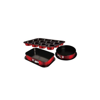   Berlinger Haus Metallic Burgundy Line 3 részes tortaforma készlet titán bevonattal, metál külső bevo