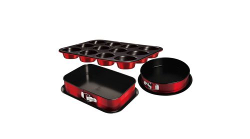 Berlinger Haus Metallic Burgundy Line 3 részes tortaforma készlet titán bevonattal, metál külső bevo