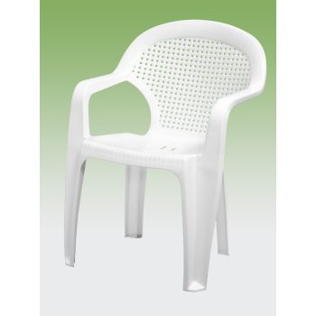   Chicago műanyag kerti szék alacsony támlás fehér - Flair