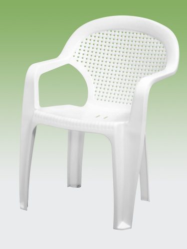 Chicago műanyag kerti szék alacsony támlás fehér - Flair