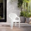 Chicago műanyag kerti szék alacsony támlás fehér - Flair