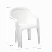 Chicago műanyag kerti szék alacsony támlás fehér - Flair