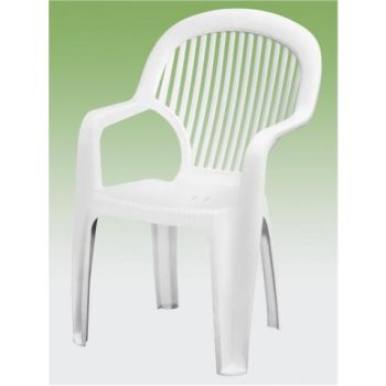 Toronto műanyag kerti szék magastámlás fehér - Flair