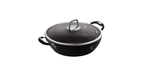 Berlinger Haus Black Professional Line lábas titán bevonattal, szilikon fogókkal, fedővel, 28 cm