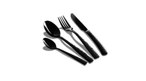 Berlinger Haus 6 személyes rozsdamentes acél evőeszköz készlet, különleges mintával fekete színben