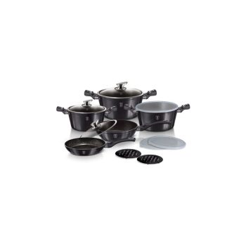   Berlinger Haus Carbon Pro Collection 10+3 részes edénykészlet márvány bevonattal