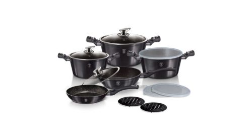Berlinger Haus Carbon Pro Collection 10+3 részes edénykészlet márvány bevonattal