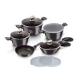 Berlinger Haus Carbon Pro Collection 10+3 részes edénykészlet márvány bevonattal